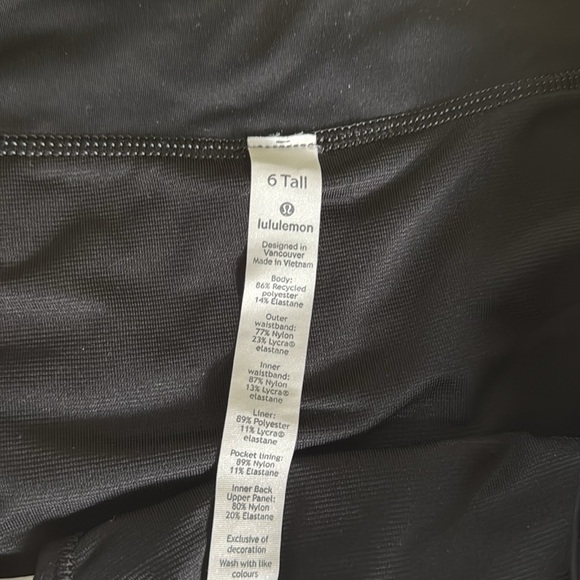 Lululemon size 6 tall, athletic shorts, gray and black - Picture 2 of 3